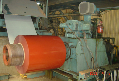 Coated steel coil receiving machine
